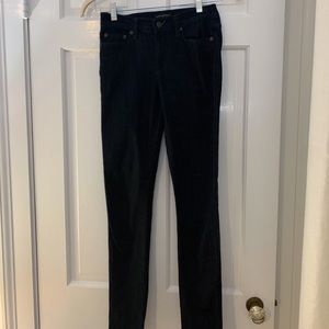 Mid-rise dark wash skinny jeans